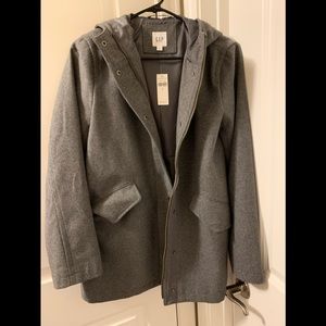 NWT Gap Wool Coat Jacket, Heather Grey, sz S